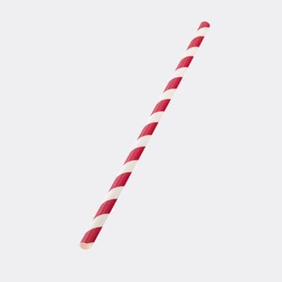 N2 Paper Standard Compostable Striped Paper Straws 6mm x 250