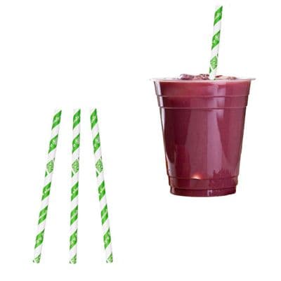 N2 Paper Standard Compostable Striped Straws 6mm x 250