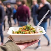 N210 Bulk Medium Sugarcane Biodegradable Compostable Food Trays 16oz x 600