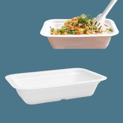 N210 Bulk Standard Sugarcane Biodegradable Compostable Food Trays 12oz x 600