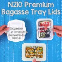 N210 Bulk Sugarcane Biodegradable Compostable Tray Lid |  Bulk