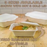 N210 Bulk Sugarcane Biodegradable Compostable Tray Lids x 600