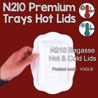 N210 Bulk Sugarcane Biodegradable Compostable Tray Lids x 600