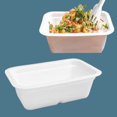N210 Large Sugarcane Biodegradable Compostable Disposable Food Trays 22oz x 50