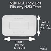 N210 PLA Biodegradble Compostable Clear Lids x 50