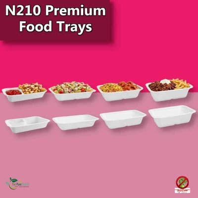 N210 Premium Sugarcane Compostable Food Trays | Oven Safe | Pack of 50