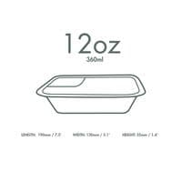N210 Standard Sugarcane Compostable 2 Compartment Food Trays 12oz x 50