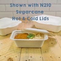 N210 Standard Sugarcane Compostable 2 Compartment Food Trays 12oz x 50