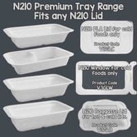 N210 Sugarcane Biodegradable Compostable Tray Lids x 50