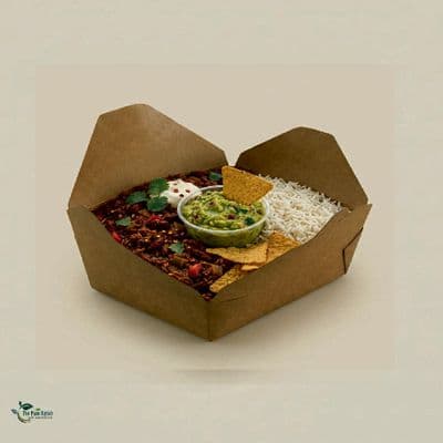 N2b Medium Compostable Eco-Friendly Leakproof Kraft Takeaway Boxes | 8 x 6