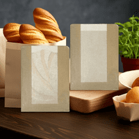 N3 Bulk Glassine Rustic Medium Biodegradable Compostable Bakery Bread Bags 14x9