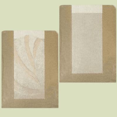 N3 Bulk Glassine Rustic Medium Biodegradable Compostable Bakery Bread Bags 14x9