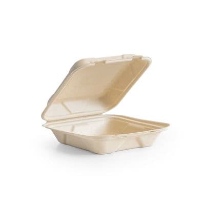 N3 Bulk Large Oatmeal Biodegradable Compostable Food Container Boxes 8