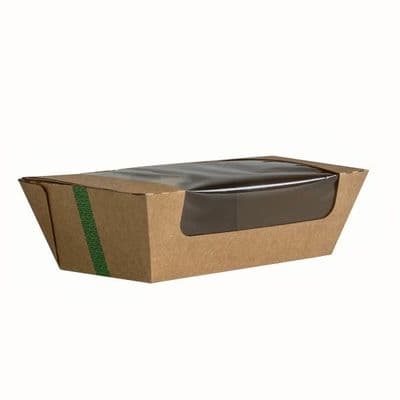 N3 Bulk Large Premium Window Biodegradable Compostable Hot & Cold Food Boxes x 250