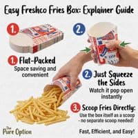 N3 Freshco Large Compostable Chips Fries & Snack Scoop Tray Boxes 6x3