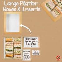 N3 Large Cardboard & PLA Compostable Sandwich Buffet Platter Boxes 18x12