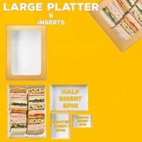 N3 Large Cardboard & PLA Compostable Sandwich Buffet Platter Boxes 18x12