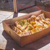 N3 Large Cardboard & PLA Compostable Sandwich Buffet Platter Boxes 18x12