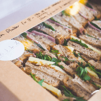 N3 Large Cardboard & PLA Compostable Sandwich Buffet Platter Boxes 18x12