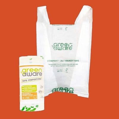 N3 Large Greenaware Compostable Carrier & Caddy Liner Bags 12 Litre x 10