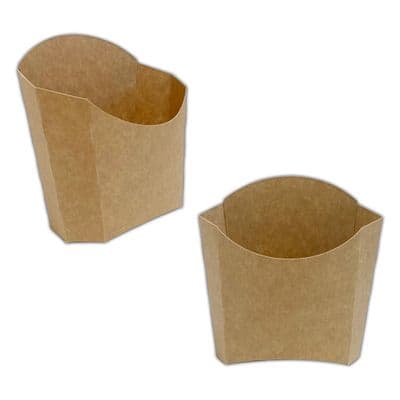 N3 Large Kraft Compostable Chips Fries & Snack Scoop Boxes 18oz x 50