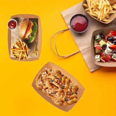 N3 Large Made from Plants Biodegradable Compostable Food Trays 55oz x 600