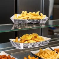 N3 Large Newsprint Biodegradable Compostable Food Trays 11x6