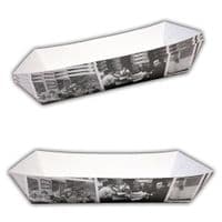 N3 Large Newsprint Biodegradable Compostable Food Trays 11x6