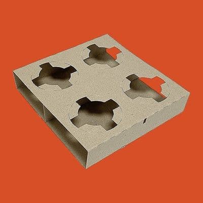 N4 Cardboard Compostable Biodegradable Recyclable Carrier Trays 1 to 4 Cup  x 50