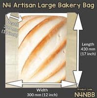 N4 Natureflex Artisan XL Biodegradable Compostable Bakery Bags 17x12