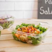 N4 XL Biodegradable Compostable Hinged Dessert Deli Salad Container 32oz x 50