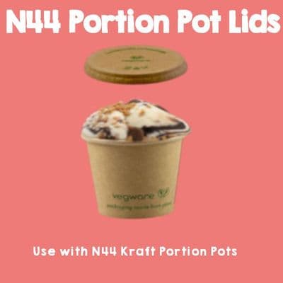 N44 Kraft Small Compostable Hot & Cold Portion Pot Lids  x 50
