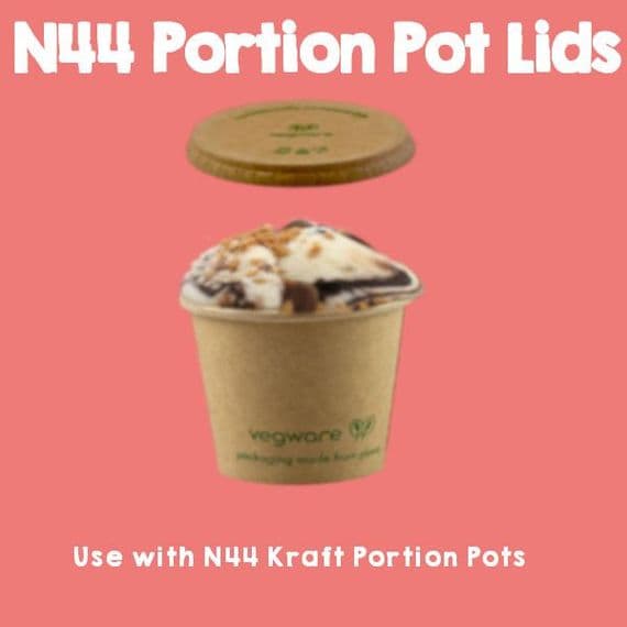N44 Kraft Small Compostable Hot & Cold Portion Pot Lids  x 50