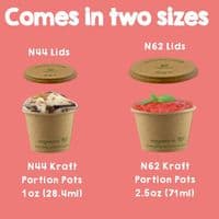 N44 Kraft Small Compostable Hot & Cold Sample Portion Pot Cups 1oz x 50