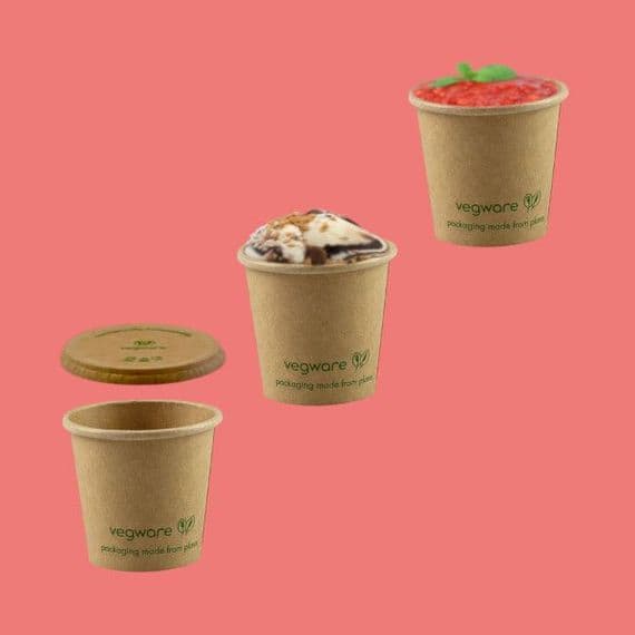 N44 Kraft Small Compostable Hot & Cold Sample Portion Pot Cups 1oz x 50