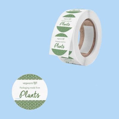 N45 Round Biodegradable Compostable Made From Plants Sticker Labels x 1000