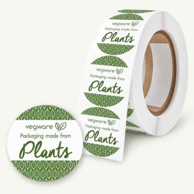 N45 Round Biodegradable & Compostable Sticker Labels - 45mm | Made by Vegware