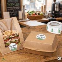 N45 Round Compostable Write-On Sticker Labels - 45mm | Made by Vegware