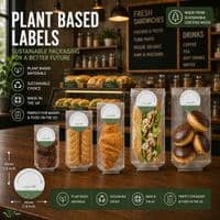N45 Round Compostable Write-On Sticker Labels - 45mm | Made by Vegware