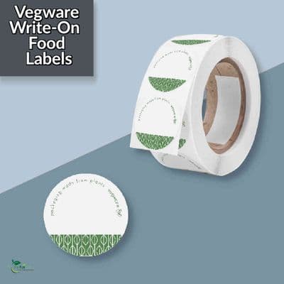 N45 Round Compostable Write-On Sticker Labels - 45mm | Made by Vegware
