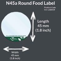 N45 Sugarcane Round Removable Labels - 1,000 Roll | Sold at Almost Cost