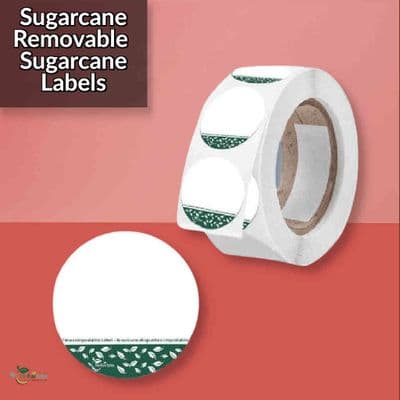 N45 Sugarcane Round Removable Labels – 45mm | Roll of 1000
