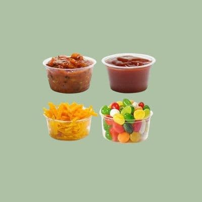 N48 Bulk PLA Biodegradable Compostable Cold Food Portion Pots 1oz x 5000