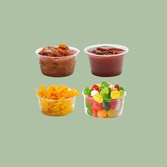N48 Bulk PLA Biodegradable Compostable Cold Food Portion Pots 1oz x 5000