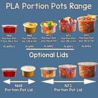 N48 Bulk PLA Biodegradable Compostable Portion Pots Lids 48mm x 5000