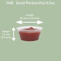 N48 PLA Biodegradable Compostable Cold Food Sample Portion Pots 0.5oz x 100