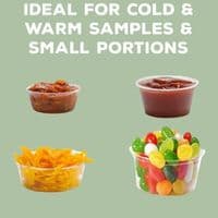N48 PLA Biodegradable Compostable Cold Food Sample Portion Pots 0.5oz x 100