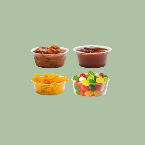 N48 PLA Biodegradable Compostable Cold Food Sample Portion Pots 0.5oz x 100