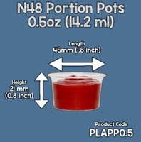 N48 PLA Biodegradable Compostable Portion Pots Lids 48mm x 100