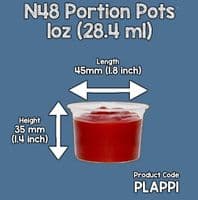 N48 PLA Biodegradable Compostable Portion Pots Lids 48mm x 100